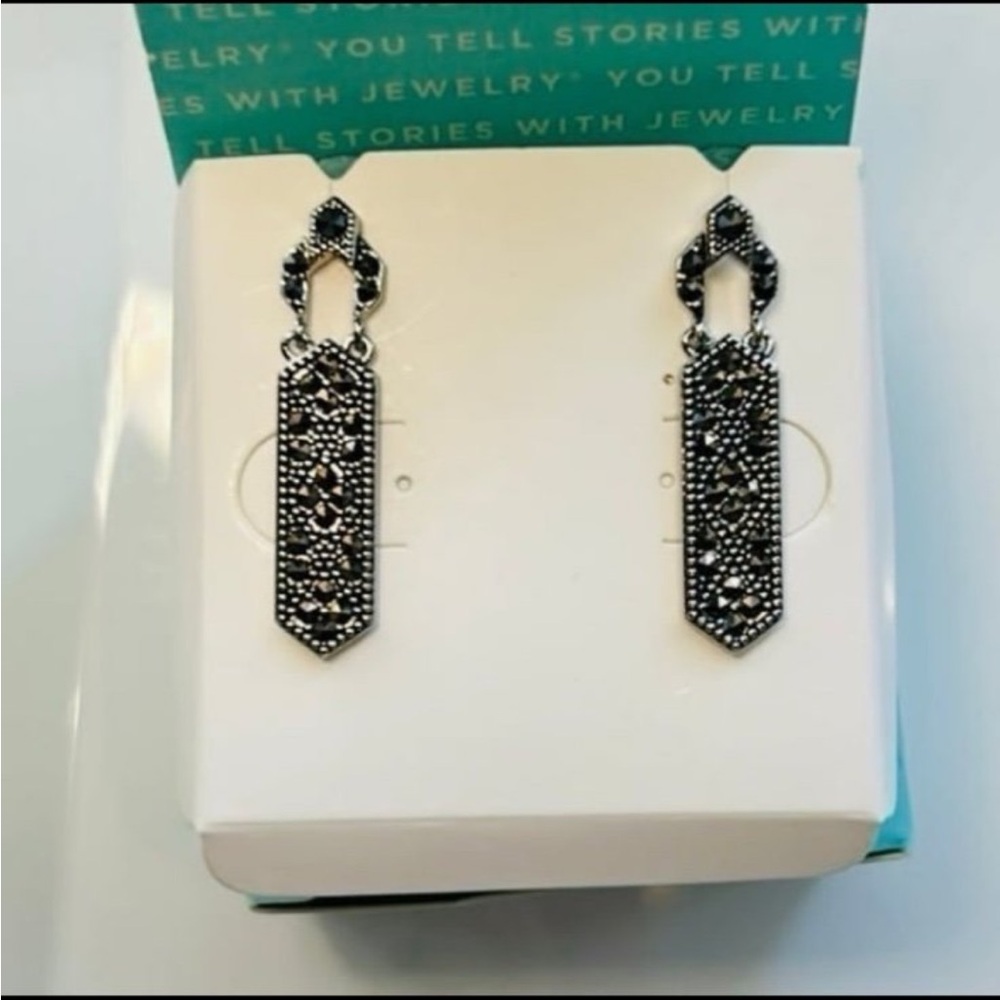 Origami owl marcesite drop Earrings NIB